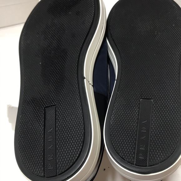 Prada navy blue/black nylon/leather slip on. EUC - Picture 6 of 9